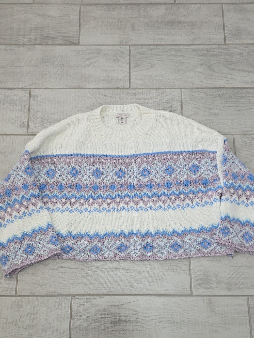 Sincerely Jules Crop Sweater Women's Size Large   Cozy Chunky Design